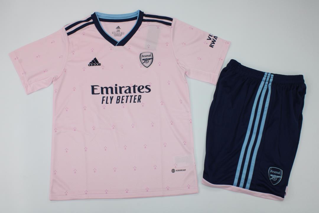 Kids-Arsenal 22/23 Third Pink Soccer Jersey
